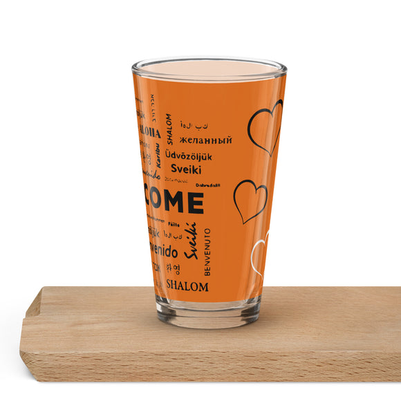 Pint-Glas Welcome orange