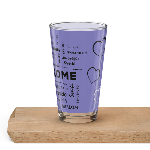 Pint-Glas welcome Violett