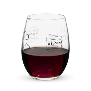 Weinglas ohne Stiel welcome
