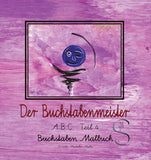 Titelseite des Buches " Der Buchstabenmeister ABC 4 Malbuch " rotviolett mit Orginalbild  by Madella-Mella Ursula