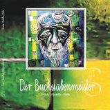 Titelseite des Buches "Der Buchstabenmeister" gelb grün blau Farbe gelb grün blau mit Orginalbild in gelb grün blau by Madella-Mella Ursula