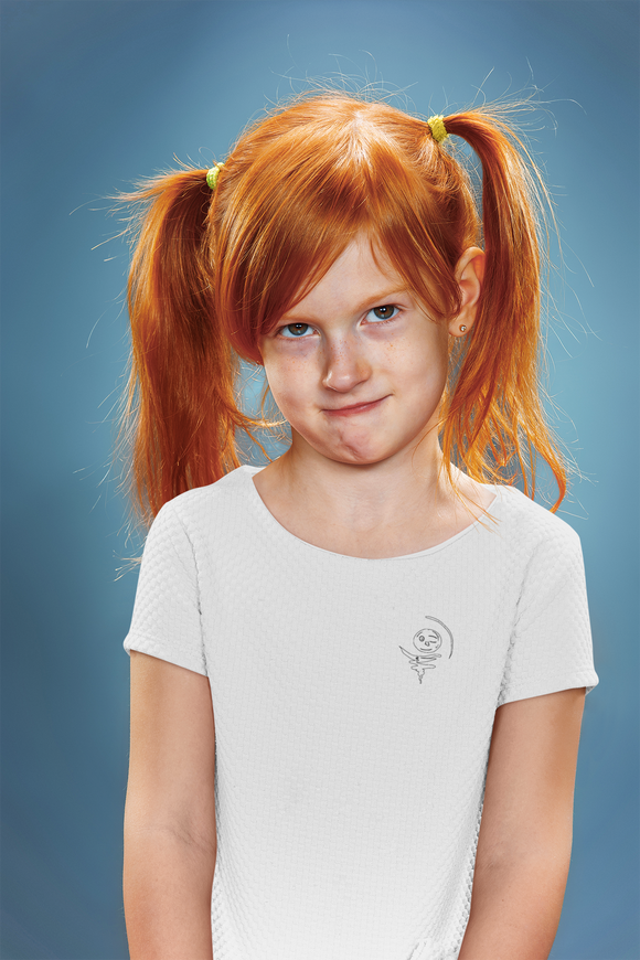 Mädchen mit T-Shirt mit Rundhalsausschnitt für Kinder mit  künstlerischem Design  by Ursula Madella-Mella-shop- Madella-Mella Style