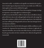 Zeigt die Rückseite des Buches „Schlechtwetterprognose Depression“ mit Exposè by Madella-Mella Ursula