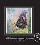 Titelseite des Buches " Schlechtwetterprognose Depression" mit Orginalbild  Butterfly by Madella-Mella Ursula